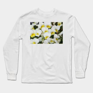 White Pansies After Rain Long Sleeve T-Shirt